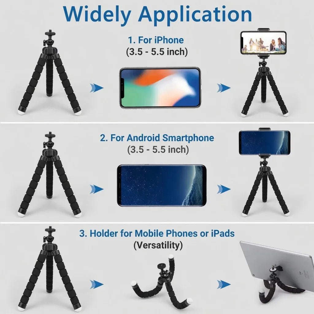 Trípode Flexible Universal para Teléfono y Cámara | Creator Essentials