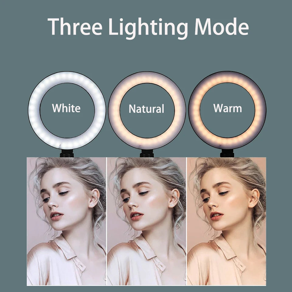 Ring Light LED 6" con Trípode | Studio Lighting