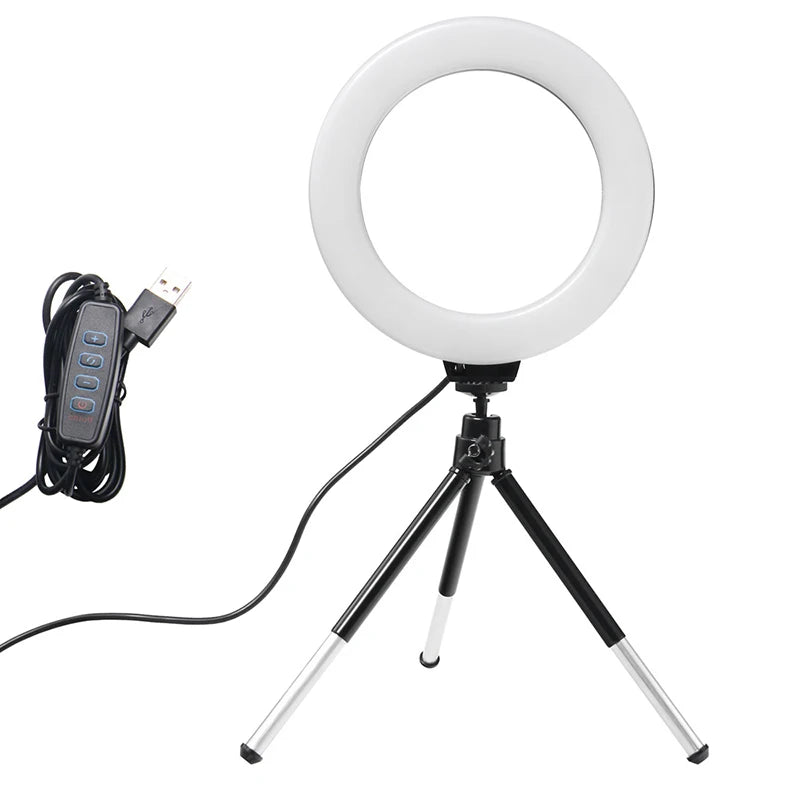 Ring Light LED 6" con Trípode | Studio Lighting